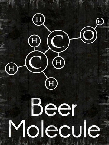 Beer Molecule Rect Black Ornate Wood Framed Art Print with Double Matting by Gibbons, Lauren