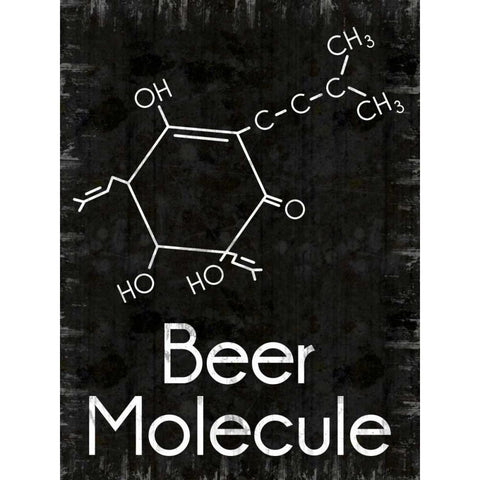 Beer Molecule 2 Rect White Modern Wood Framed Art Print by Gibbons, Lauren