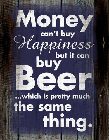 Money Beer B White Modern Wood Framed Art Print with Double Matting by Gibbons, Lauren