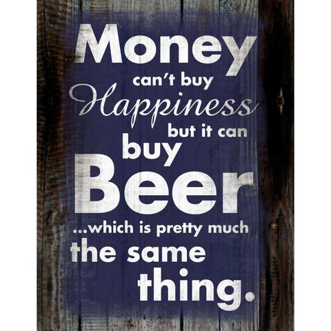 Money Beer B White Modern Wood Framed Art Print by Gibbons, Lauren