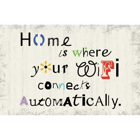 Home Wifi Black Modern Wood Framed Art Print by Gibbons, Lauren