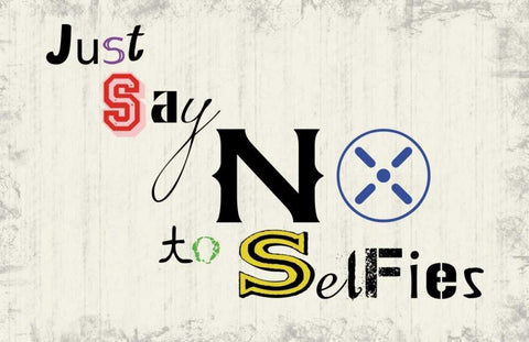 Selfies White Modern Wood Framed Art Print with Double Matting by Gibbons, Lauren