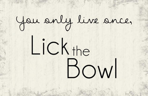 Lick the Bowl White Modern Wood Framed Art Print with Double Matting by Gibbons, Lauren