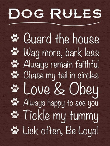 Dog Rules Black Ornate Wood Framed Art Print with Double Matting by Gibbons, Lauren