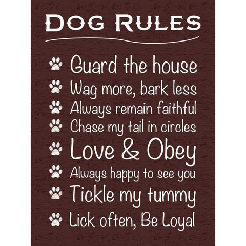 Dog Rules Black Modern Wood Framed Art Print by Gibbons, Lauren