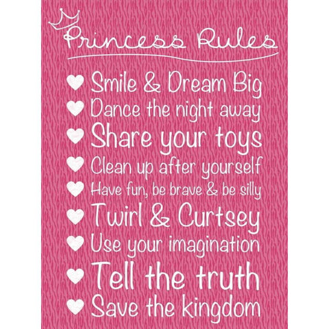 Princess Rules White Modern Wood Framed Art Print by Gibbons, Lauren