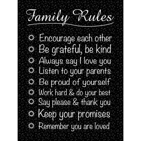 Family Rules White Modern Wood Framed Art Print by Gibbons, Lauren