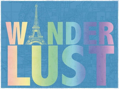 WanderLust Paris White Modern Wood Framed Art Print with Double Matting by Gibbons, Lauren