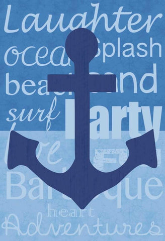 Beach Anchor White Modern Wood Framed Art Print with Double Matting by Gibbons, Lauren