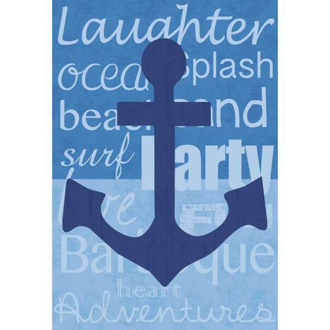 Beach Anchor Gold Ornate Wood Framed Art Print with Double Matting by Gibbons, Lauren