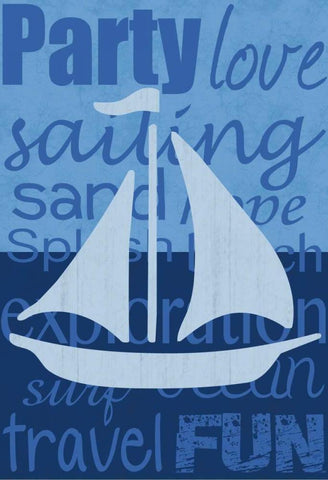 Beach Sail White Modern Wood Framed Art Print with Double Matting by Gibbons, Lauren
