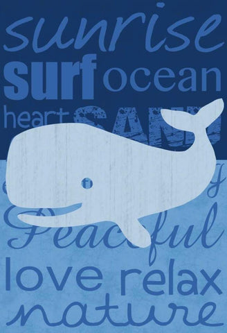 Beach Whale White Modern Wood Framed Art Print with Double Matting by Gibbons, Lauren