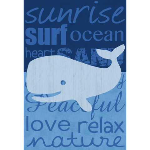 Beach Whale Gold Ornate Wood Framed Art Print with Double Matting by Gibbons, Lauren
