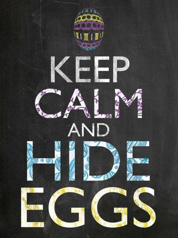 Keep Calm Easter Chalk White Modern Wood Framed Art Print with Double Matting by Gibbons, Lauren