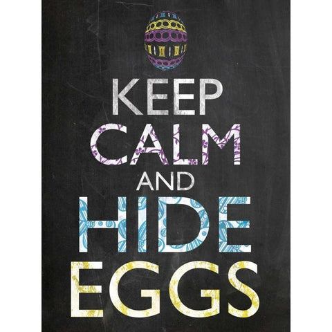 Keep Calm Easter Chalk Black Modern Wood Framed Art Print with Double Matting by Gibbons, Lauren