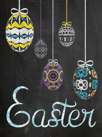 Easter Chalk Eggs White Modern Wood Framed Art Print with Double Matting by Gibbons, Lauren