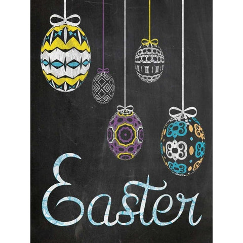 Easter Chalk Eggs Gold Ornate Wood Framed Art Print with Double Matting by Gibbons, Lauren