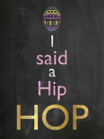 Easter Chalk Hip Hop White Modern Wood Framed Art Print with Double Matting by Gibbons, Lauren