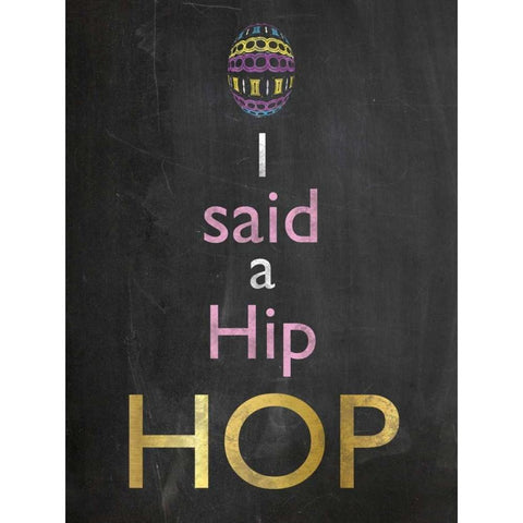Easter Chalk Hip Hop Black Modern Wood Framed Art Print by Gibbons, Lauren