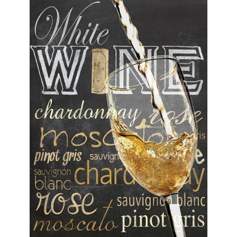 Wine Glass White Black Modern Wood Framed Art Print by Gibbons, Lauren