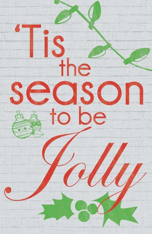 Tis The Season to be Jolly White Modern Wood Framed Art Print with Double Matting by Gibbons, Lauren