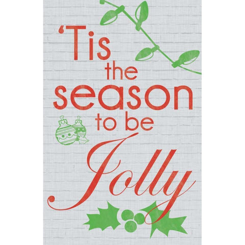 Tis The Season to be Jolly Gold Ornate Wood Framed Art Print with Double Matting by Gibbons, Lauren