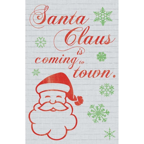Santa Clause is Coming to Town Black Modern Wood Framed Art Print by Gibbons, Lauren