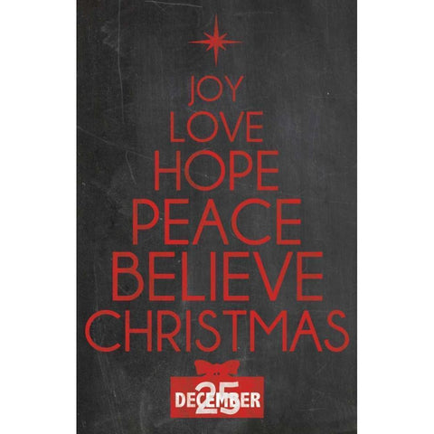 Christmas Type Black Modern Wood Framed Art Print with Double Matting by Gibbons, Lauren