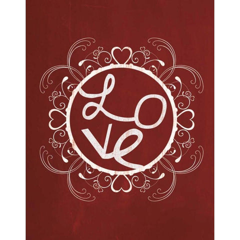 Red Chalk Love Black Modern Wood Framed Art Print by Gibbons, Lauren
