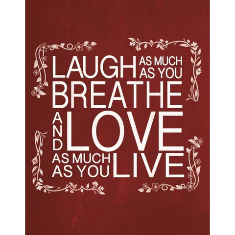 Red Chalk Laugh Black Modern Wood Framed Art Print by Gibbons, Lauren