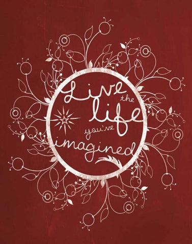 Red Chalk Imagine White Modern Wood Framed Art Print with Double Matting by Gibbons, Lauren