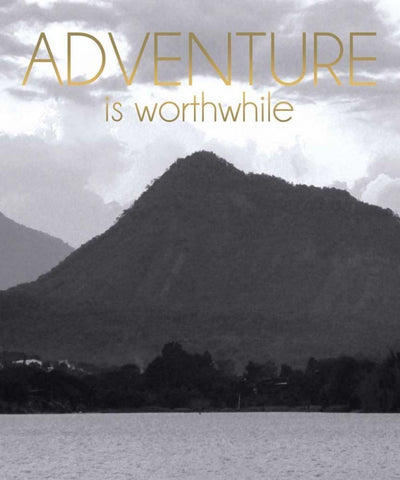 Adventure Is Worthwile BW 2 Black Ornate Wood Framed Art Print with Double Matting by Gibbons, Lauren