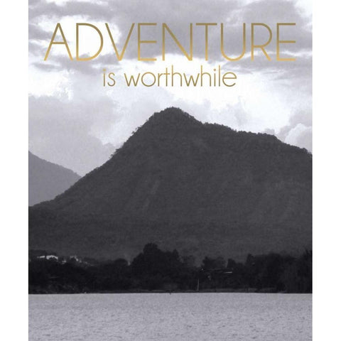 Adventure Is Worthwile BW 2 Black Modern Wood Framed Art Print with Double Matting by Gibbons, Lauren