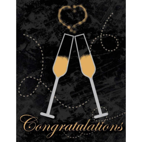 Congrats Gold Ornate Wood Framed Art Print with Double Matting by Gibbons, Lauren