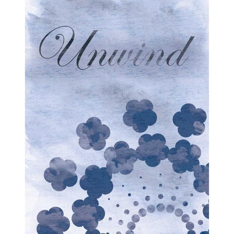 Unwind Blue Spa 2 Black Modern Wood Framed Art Print with Double Matting by Gibbons, Lauren