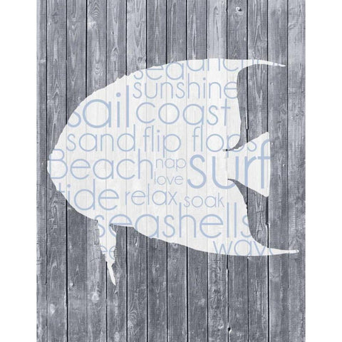 Fish Wood Panel Black Modern Wood Framed Art Print by Gibbons, Lauren