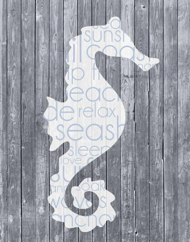 Seahorse Wood Panel Black Ornate Wood Framed Art Print with Double Matting by Gibbons, Lauren