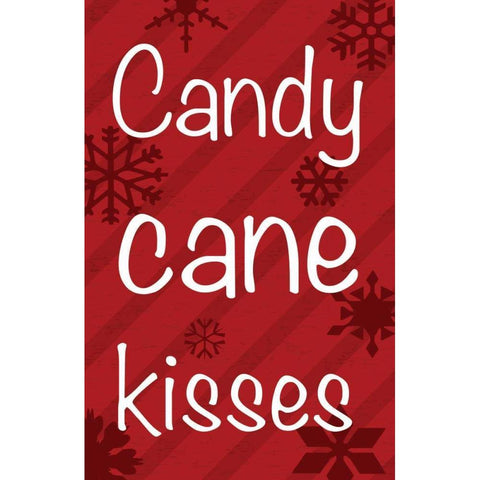Candy Cane Banner White Modern Wood Framed Art Print by Gibbons, Lauren