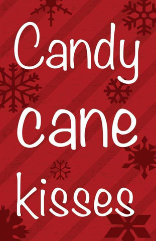 Candy Cane Banner Black Ornate Wood Framed Art Print with Double Matting by Gibbons, Lauren