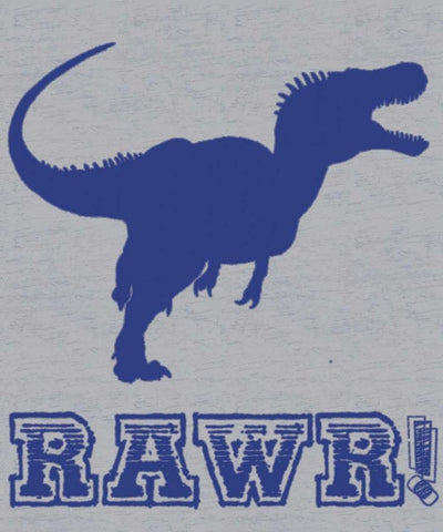 Dino Rawr Black Ornate Wood Framed Art Print with Double Matting by Gibbons, Lauren