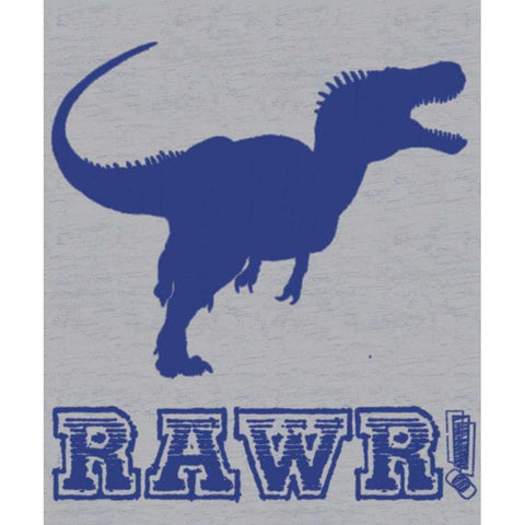 Dino Rawr Black Modern Wood Framed Art Print with Double Matting by Gibbons, Lauren