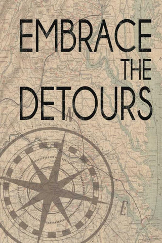 Embrace The Detours White Modern Wood Framed Art Print with Double Matting by Gibbons, Lauren