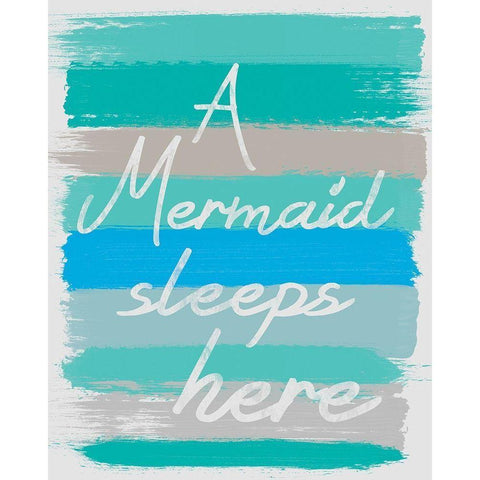 Mermaid Sleep Black Modern Wood Framed Art Print with Double Matting by Gibbons, Lauren