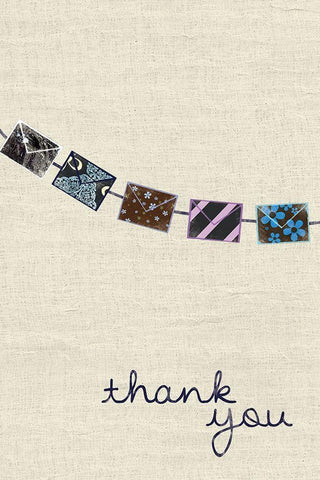 Thanks White Modern Wood Framed Art Print with Double Matting by Gibbons, Lauren