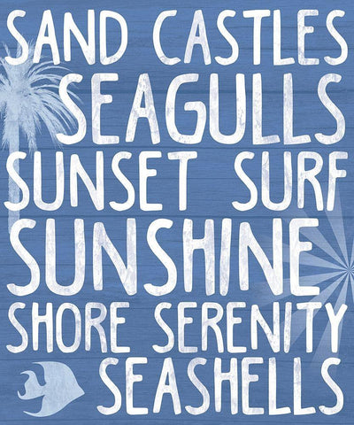 Beach Writing White Modern Wood Framed Art Print with Double Matting by Gibbons, Lauren