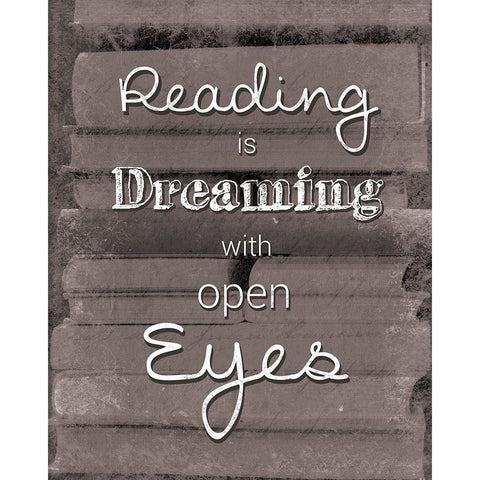 Books Dream BW Gold Ornate Wood Framed Art Print with Double Matting by Gibbons, Lauren