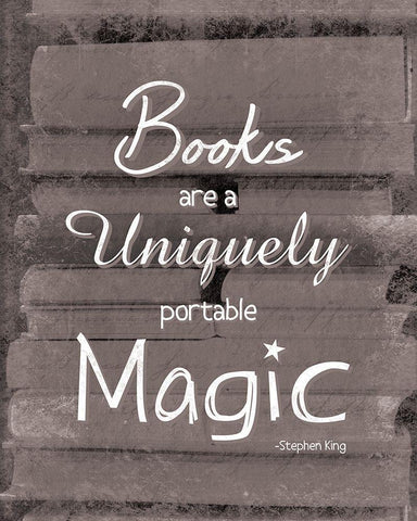 Books Magic BW White Modern Wood Framed Art Print with Double Matting by Gibbons, Lauren