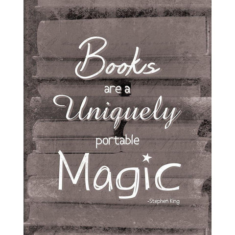 Books Magic BW Black Modern Wood Framed Art Print by Gibbons, Lauren