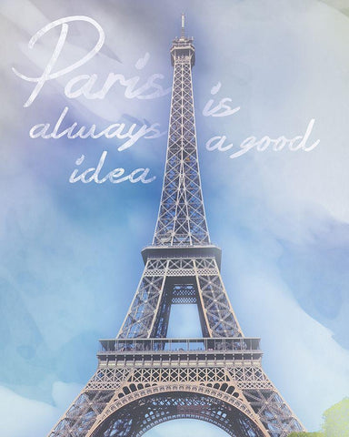 Paris 1 Quote White Modern Wood Framed Art Print with Double Matting by Gibbons, Lauren