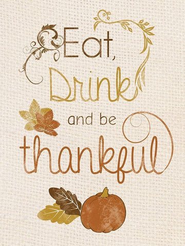 Eat Drink Black Ornate Wood Framed Art Print with Double Matting by Gibbons, Lauren